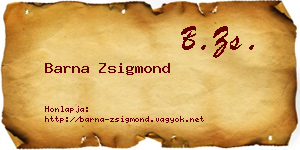 Barna Zsigmond névjegykártya